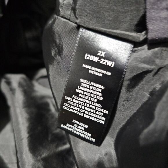 Swiss Tech Women’s Chunky Black Puffer Jacket Hooded Full Zip Plus Size 2X - Picture 9 of 10